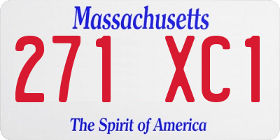 MA license plate 271XC1