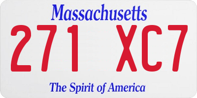 MA license plate 271XC7