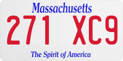 MA license plate 271XC9