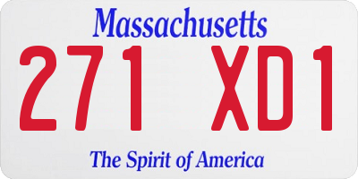 MA license plate 271XD1