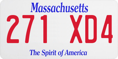 MA license plate 271XD4
