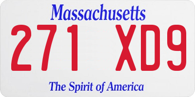 MA license plate 271XD9