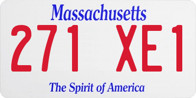 MA license plate 271XE1