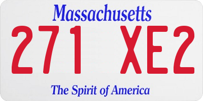 MA license plate 271XE2