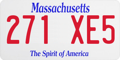 MA license plate 271XE5