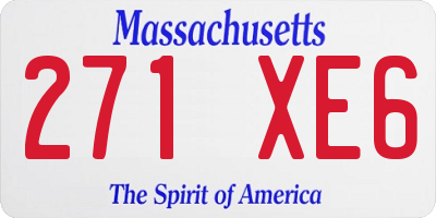 MA license plate 271XE6