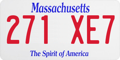 MA license plate 271XE7