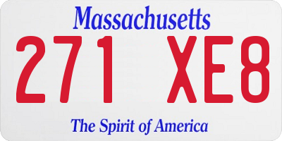 MA license plate 271XE8