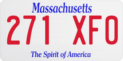 MA license plate 271XF0