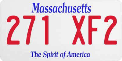 MA license plate 271XF2