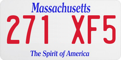 MA license plate 271XF5
