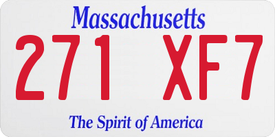 MA license plate 271XF7