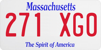 MA license plate 271XG0