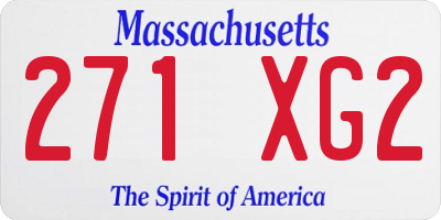 MA license plate 271XG2