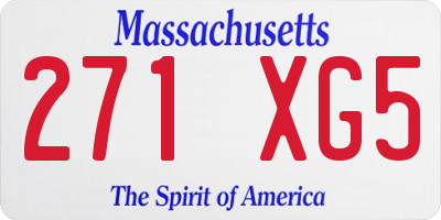 MA license plate 271XG5