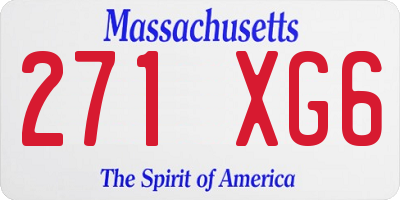 MA license plate 271XG6