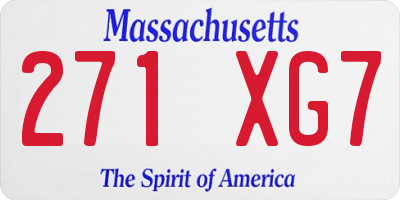 MA license plate 271XG7