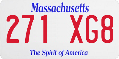 MA license plate 271XG8