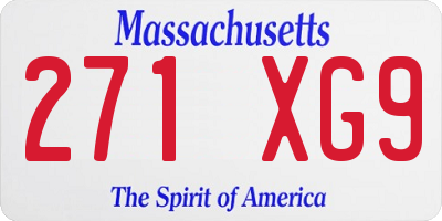 MA license plate 271XG9