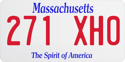MA license plate 271XH0