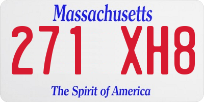 MA license plate 271XH8