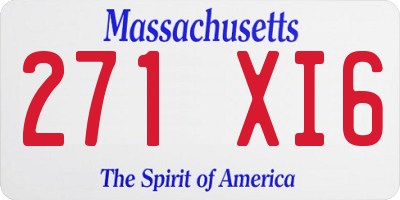 MA license plate 271XI6