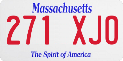 MA license plate 271XJ0