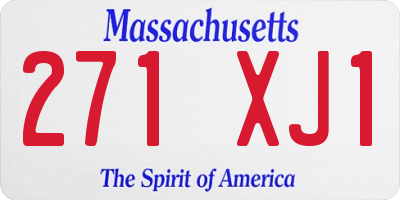 MA license plate 271XJ1