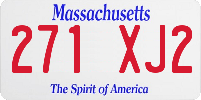 MA license plate 271XJ2