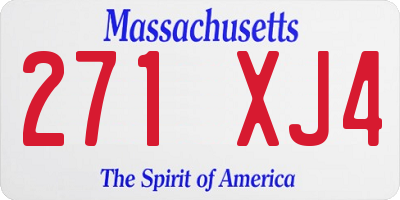 MA license plate 271XJ4