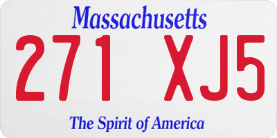 MA license plate 271XJ5