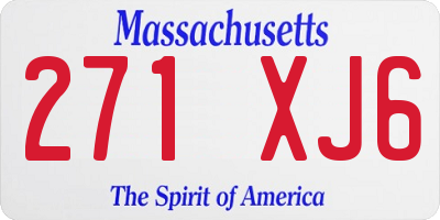 MA license plate 271XJ6