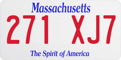MA license plate 271XJ7