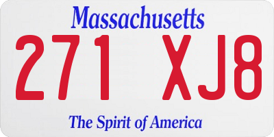 MA license plate 271XJ8
