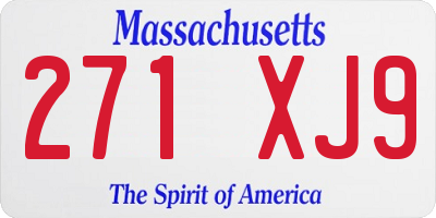 MA license plate 271XJ9