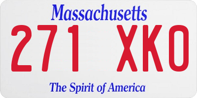MA license plate 271XK0