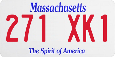 MA license plate 271XK1