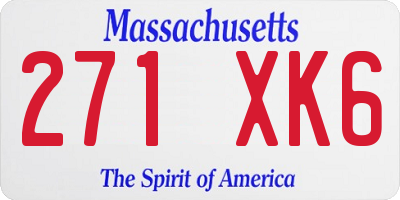 MA license plate 271XK6