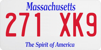 MA license plate 271XK9