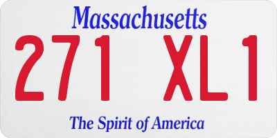 MA license plate 271XL1