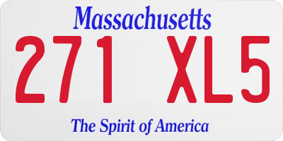 MA license plate 271XL5