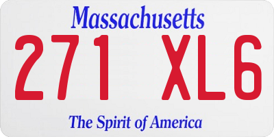 MA license plate 271XL6