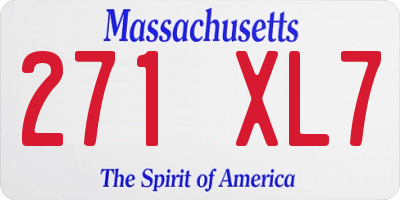 MA license plate 271XL7