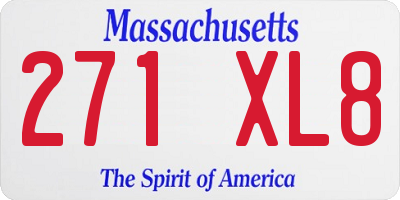 MA license plate 271XL8