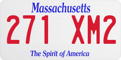 MA license plate 271XM2