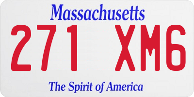 MA license plate 271XM6