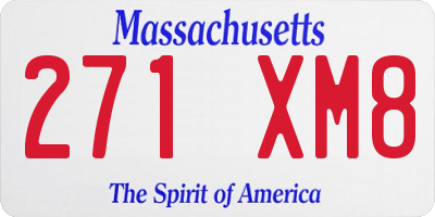 MA license plate 271XM8