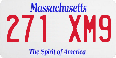 MA license plate 271XM9