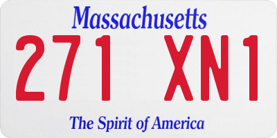 MA license plate 271XN1