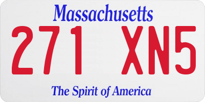 MA license plate 271XN5